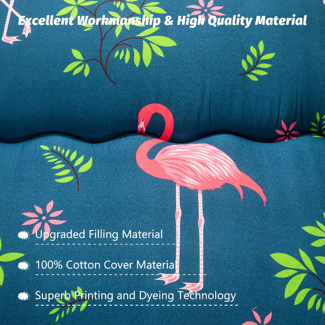 MAXYOYO Flamingo Japanese Floor Futon Mattress，Memory Cotton Futon Mattress