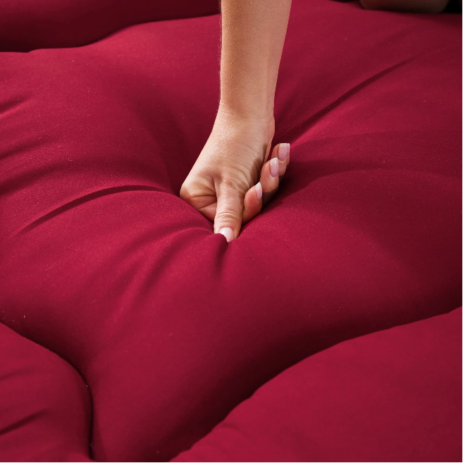 MAXYOYO Super thick Japanese Floor Futon Mattress, Burgundy