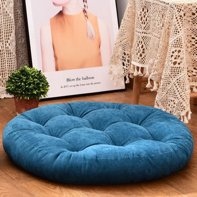 MAXYOYO 22x22 Inch Floor Pillow, Meditation Cushion for Yoga Living Room Sofa Balcony Outdoor, Turquoise