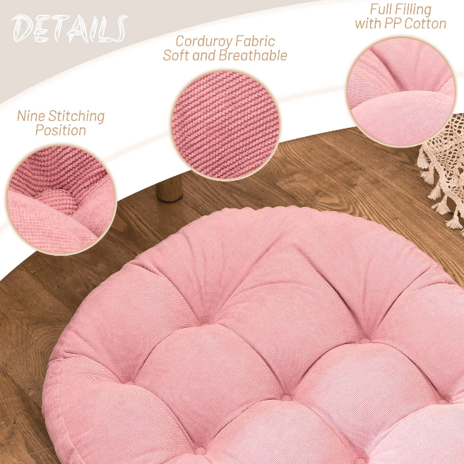 MAXYOYO Floor Pillow, Meditation Cushion for Yoga Living Room Sofa Balcony Outdoor, pink, 22x22 Inch