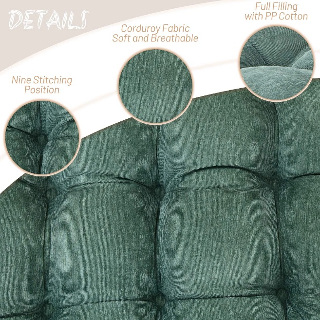 MAXYOYO 22x22 Inch Floor Pillow, Meditation Cushion for Yoga Living Room Sofa Balcony Outdoor, Dark Green