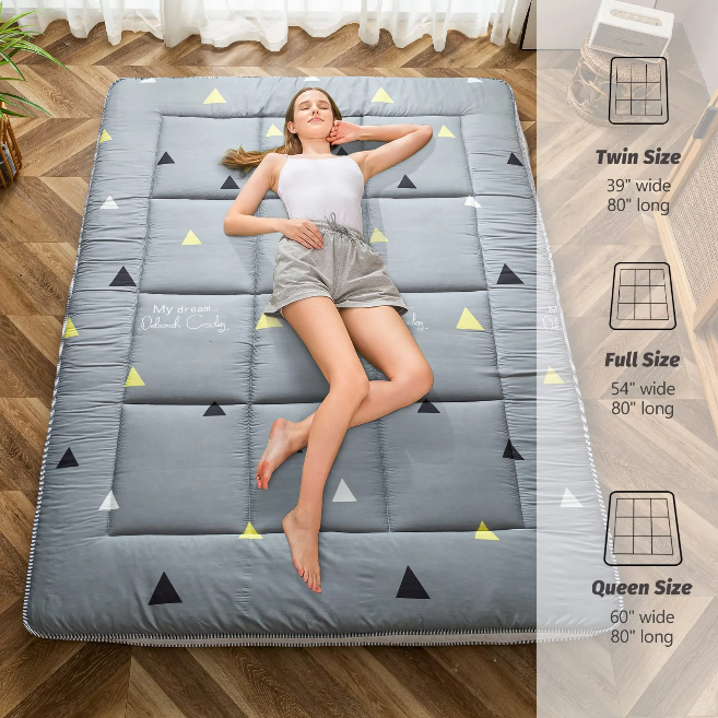 floor mattress#pattern_grey-triangle