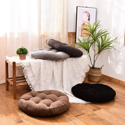 MAXYOYO 22x22 Inch Floor Pillow, Meditation Cushion for Yoga Living Room Sofa Balcony Outdoor, Black