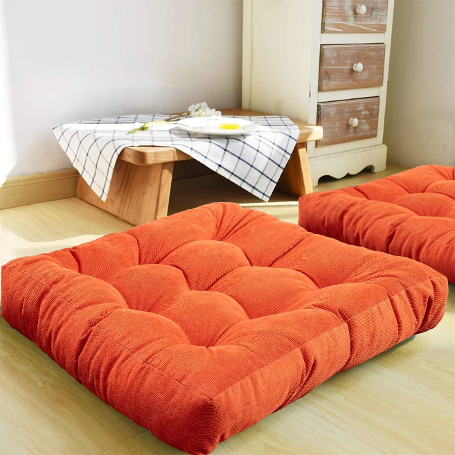MAXYOYO Solid Square Seat Cushion, Orange, 22x22 inch