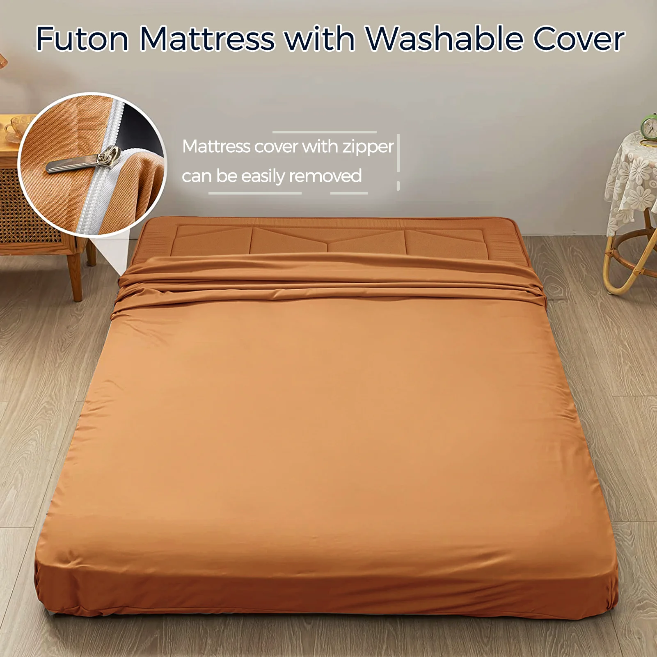futon mattress#color_6inch-geometric-brown