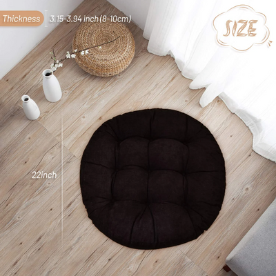 SOYYOTKSSA 22x22 Inch Floor Pillow, Meditation Cushion for Yoga Living Room Sofa Balcony Outdoor, Black