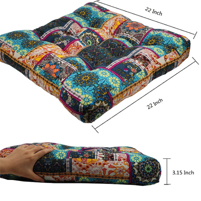 MAXYOYO Turquoise Meditation Pillow for Floor, 22x22 Inch