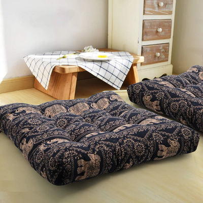 MAXYOYO Meditation Cushion, Elephant Pattern Floor Pillow, 22x22 Inch