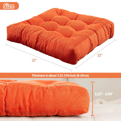 MAXYOYO Solid Square Seat Cushion, Orange, 22x22 inch