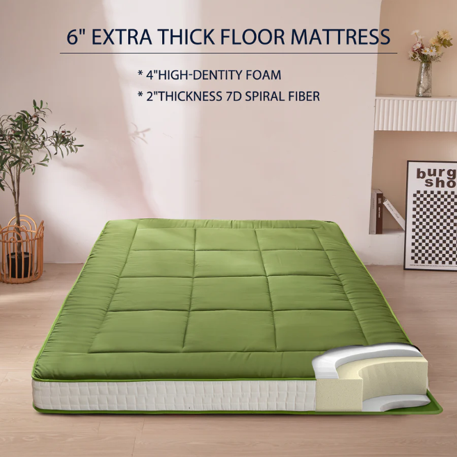 futon mattress#color_6inch-green