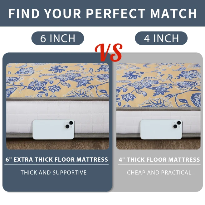 floor mattress#pattern_6inch-floral