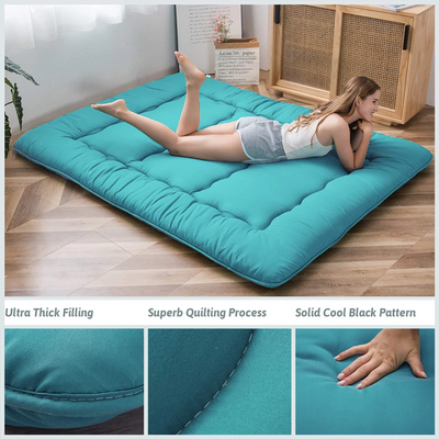 MAXYOYO Multi -Functional Floor Futon Mattress Queen Size, turquoise