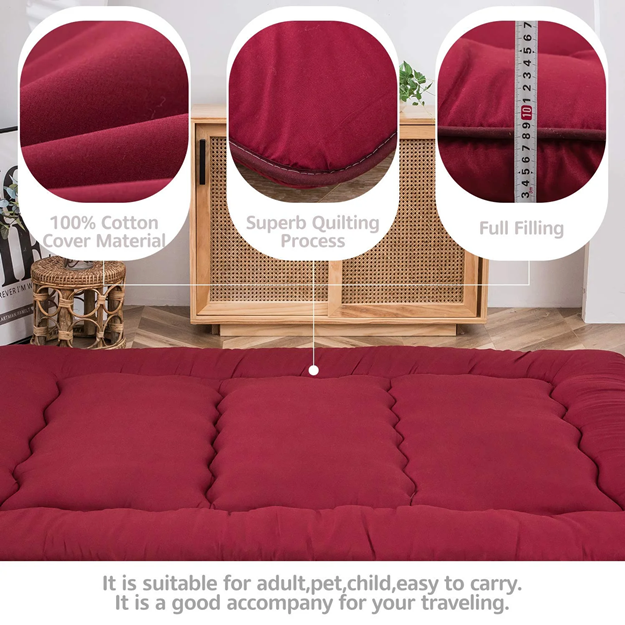 futon mattress#color_burgundy