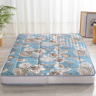 MAXYOYO 6" Extra Thick Japanese Futon Bed, Noble Gold Flower and Bird Pattern Floor Pad for Home