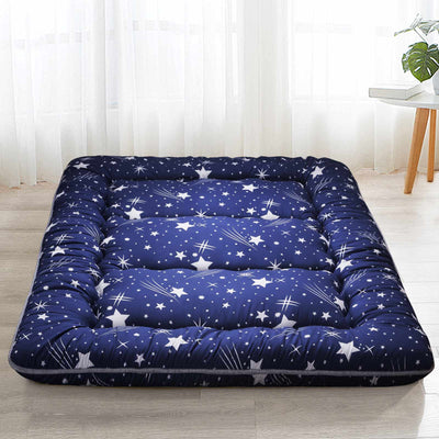 MAXYOYO Navy Starry Sky Japanese Floor Futon Mattress, Suitable For Living Room Futon Matrress