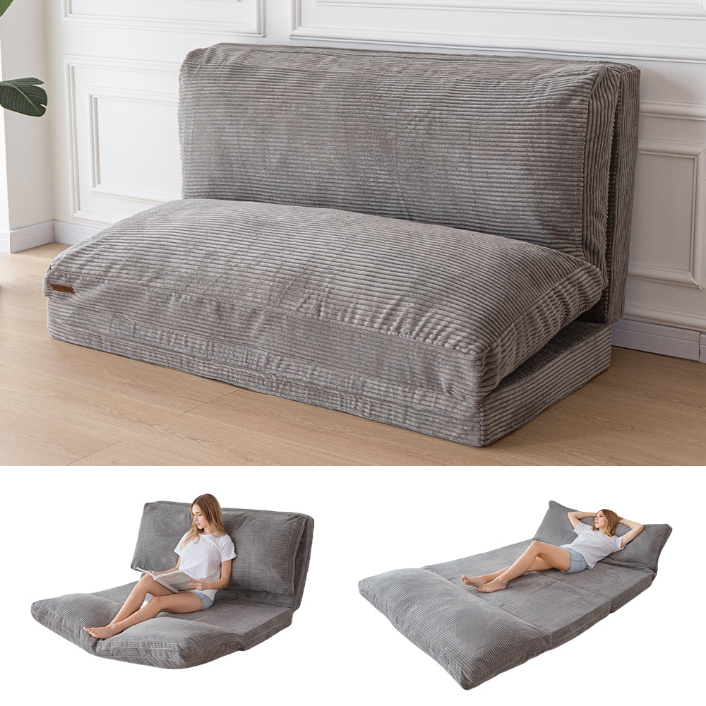 MAXYOYO Bean Bag Sofa Bed - Foldable Corduroy Floor Sofa, Washable Cover