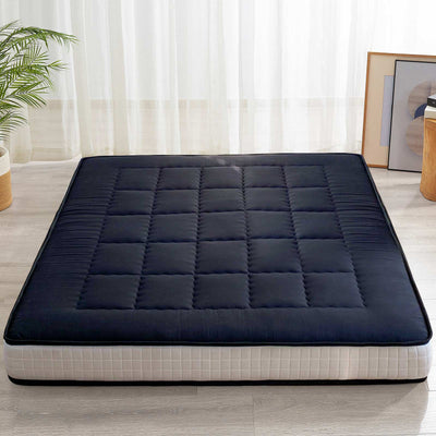 MAXYOYO 6" Extra Thick Japanese Futon Mattress with Rectangle Quilting, Stylish Floor Bed For Family, Black