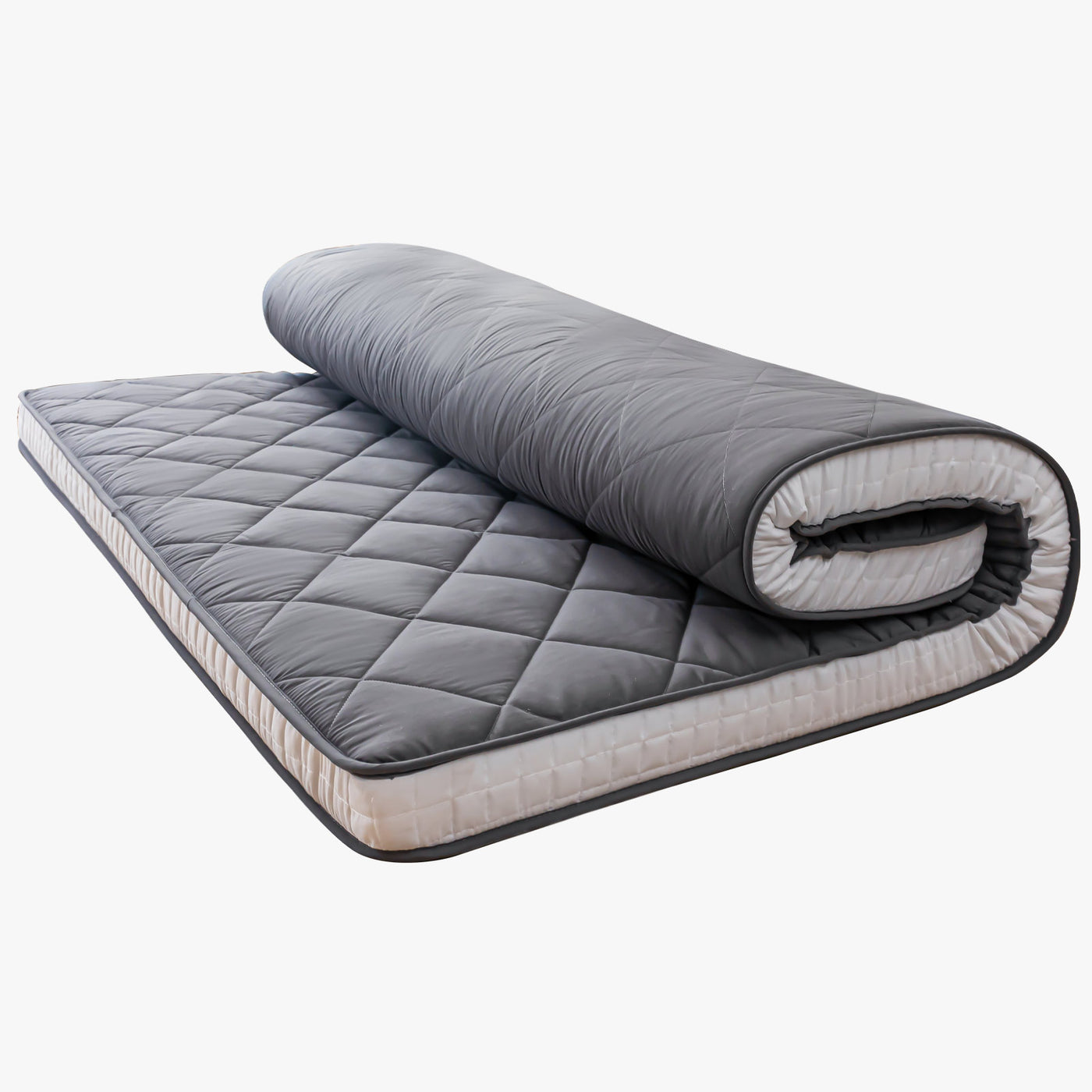 Futon Mattress, Padded Japanese Floor Mattress Quilted Bed Mattress Topper,  Extra Thick Folding Sleeping Pad, Black, Twin