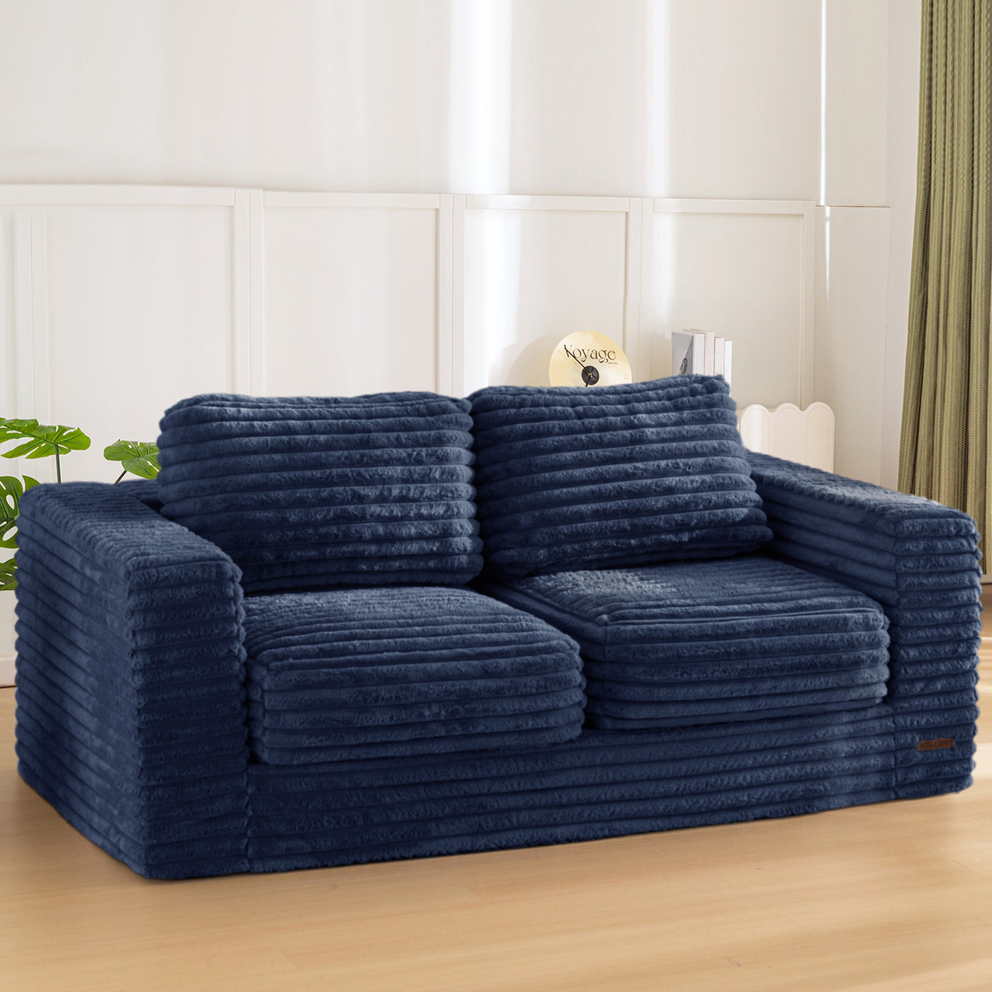 MAXYOYO Giant Bean Bag Chair for Adults, Upholstered Floor Sofa with Pillows and Armrests, Large Bean Bag Sofa Plush Chair Bean Bag Couch for Bedroom Living Room