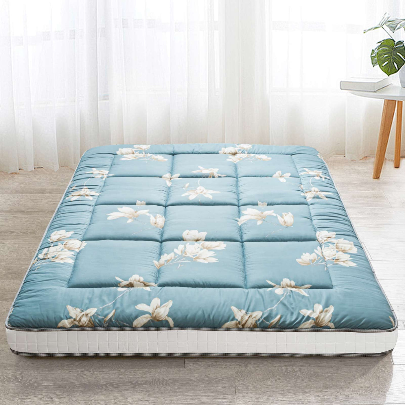 MAXYOYO Padded Japanese Floor Mattress,  Floral Printed Futon Mattress Folding Sleeping Pad