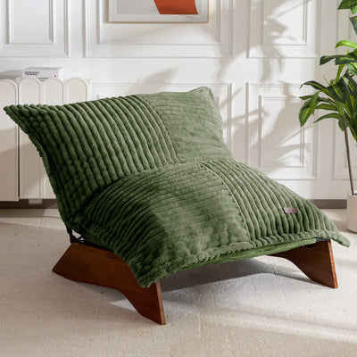 MAXYOYO Adjustable Living Room Chair, 3-Position Bean Bag Chair with Removable Cover, Upholstered Accent Chair with Frame, Soft Reclining Lounge for Bedroom, Apartment, Office