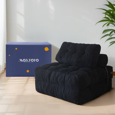 corduroy bean bag folding sofa#color_dark-grey