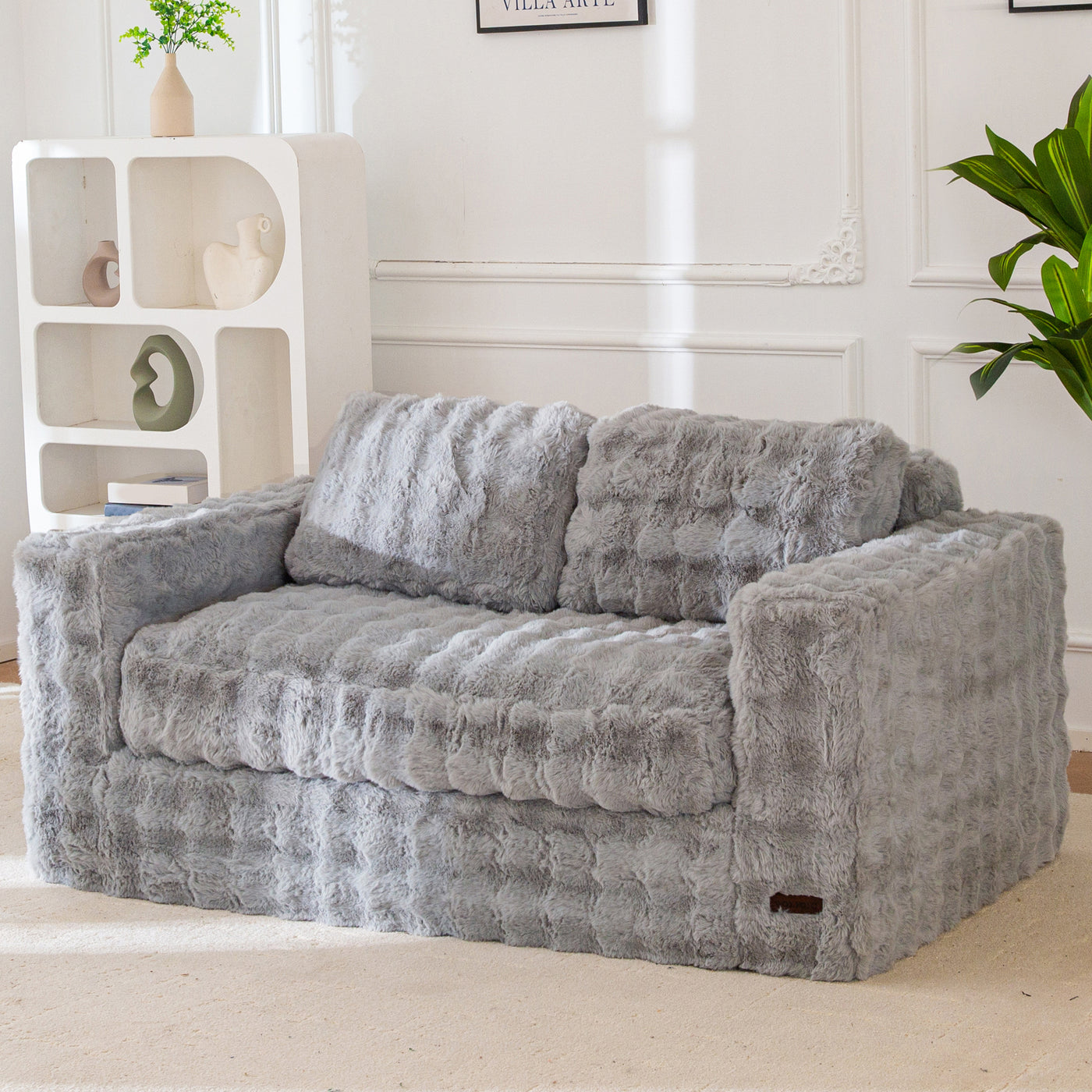 MAXYOYO Loveseat Sofa for Living Room, Small Sofa Couch Tufted Boneless Couch, Comfy Bean Bag Chair for Small Space Bedroom Apartment, No Assembly Needed