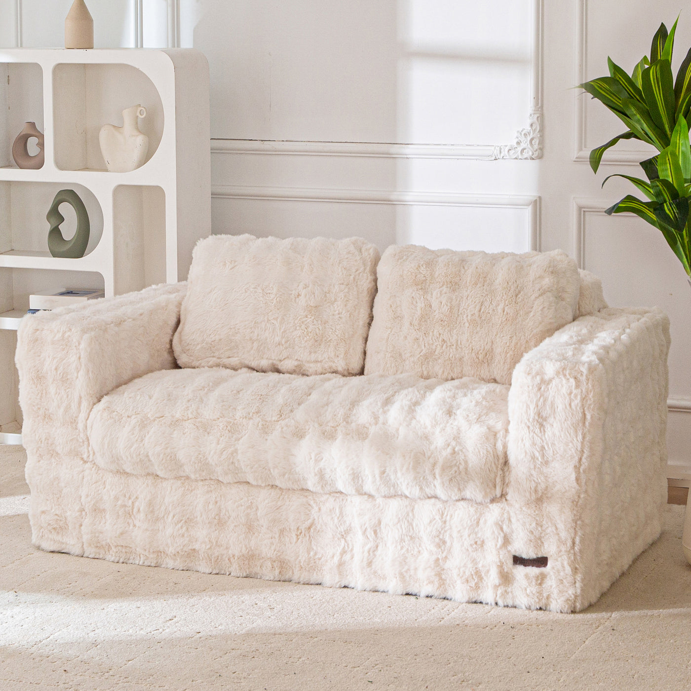 MAXYOYO Loveseat Sofa for Living Room, Small Sofa Couch Tufted Boneless Couch, Comfy Bean Bag Chair for Small Space Bedroom Apartment, No Assembly Needed