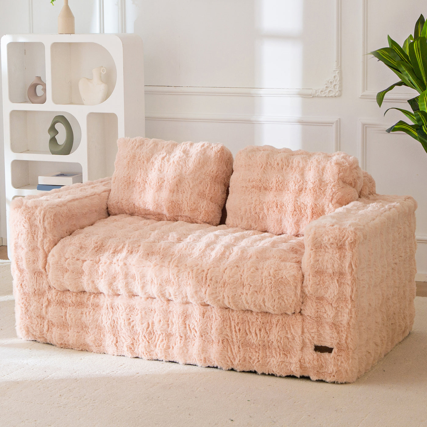 MAXYOYO Loveseat Sofa for Living Room, Small Sofa Couch Tufted Boneless Couch, Comfy Bean Bag Chair for Small Space Bedroom Apartment, No Assembly Needed