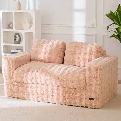 MAXYOYO Loveseat Sofa for Living Room, Small Sofa Couch Tufted Boneless Couch, Comfy Bean Bag Chair for Small Space Bedroom Apartment, No Assembly Needed