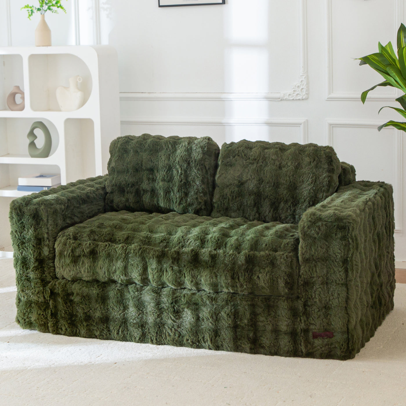MAXYOYO Loveseat Sofa for Living Room, Small Sofa Couch Tufted Boneless Couch, Comfy Bean Bag Chair for Small Space Bedroom Apartment, No Assembly Needed