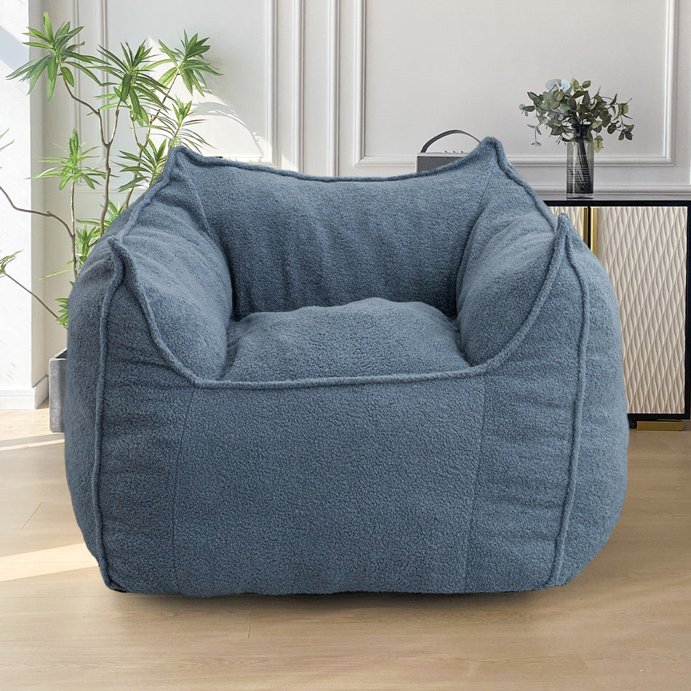 MAXYOYO Artistic Bean Bag Chair Sofa, Bean Bag Lazy Chair for Adults with Armrests for Gaming, Reading (Smoky Blue)
