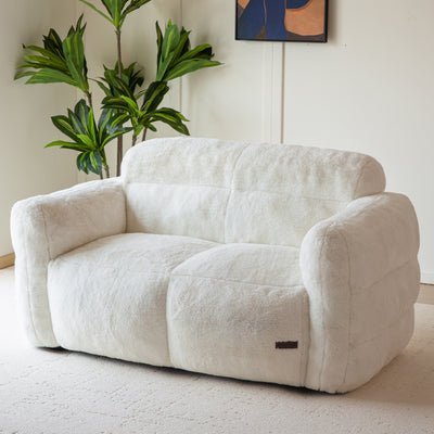 MAXYOYO Giant Bean Bag Chair for Adults, Ultra Soft Fluffy Bean Bag Sofa, Oversized Floor Sofa for Living Room Bedroom, Cozy Reading Chair with Filler, Beige
