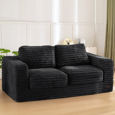 MAXYOYO Giant Bean Bag Chair for Adults, Upholstered Floor Sofa with Pillows and Armrests, Large Bean Bag Sofa Plush Chair Bean Bag Couch for Bedroom Living Room