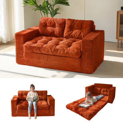 MAXYOYO Convertible Sofa Bed, Pull Out Loveseat Sleeper Sofa, Fold Out ...