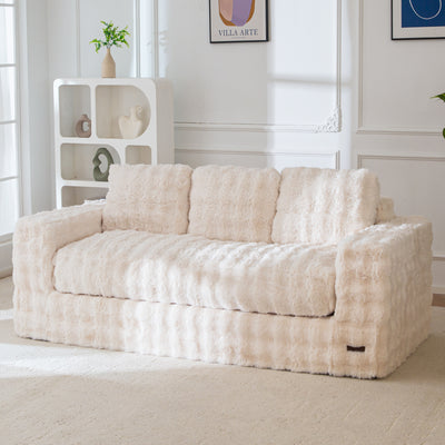 MAXYOYO 3 Seater Sofa for Living Room, Tufted Boneless Couch Bubbled Sofa Couch, Comfy Bean Bag Chair for Bedroom Apartment, No Assembly Needed