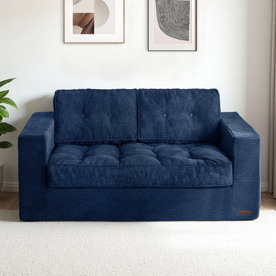 MAXYOYO Bean Bag Chair for Adults, Upholstered Floor Sofa with Armrests, Loveseat Boneless Couch with Tufted Cushion, Sofa in A Box, Large Bean Bag Couch for Bedroom Living Room,