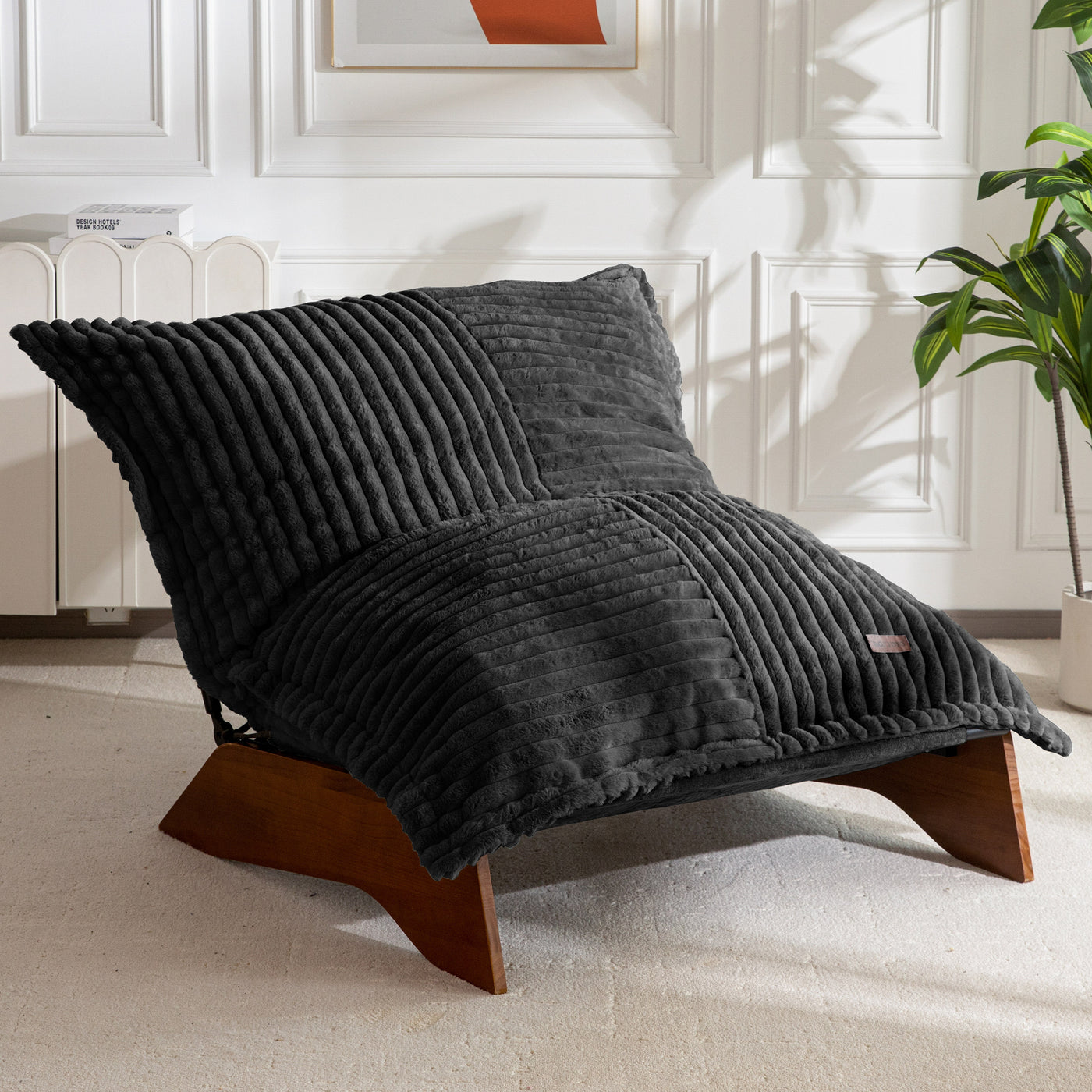 MAXYOYO Adjustable Living Room Chair, 3-Position Bean Bag Chair with Removable Cover, Upholstered Accent Chair with Frame, Soft Reclining Lounge for Bedroom, Apartment, Office