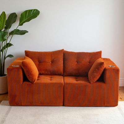 Modular Sectional Sofa Couch #color_orange