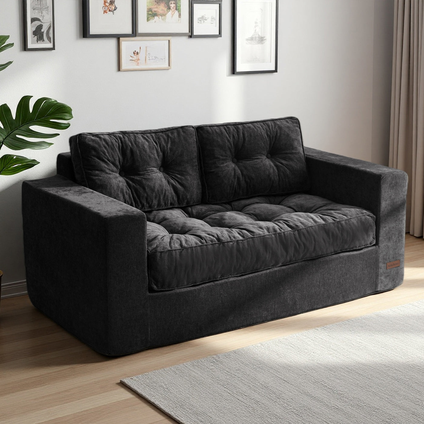 loveseat floor sofa#color_black