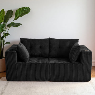 Modular Sectional Sofa Couch #color_black