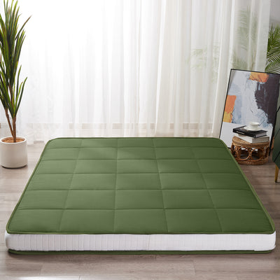 MAXYOYO 6" Extra Thick Square Floor Futon Mattress, Topper Mattress Pad, Green