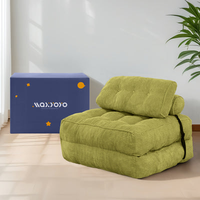 corduroy bean bag folding sofa#color_green