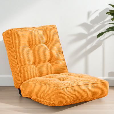 MAXYOYO Adjustable Floor Chair with Back Support, Gaming Chair Floor Meditation Chair, Orange