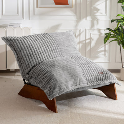 MAXYOYO Adjustable Living Room Chair, 3-Position Bean Bag Chair with Removable Cover, Upholstered Accent Chair with Frame, Soft Reclining Lounge for Bedroom, Apartment, Office