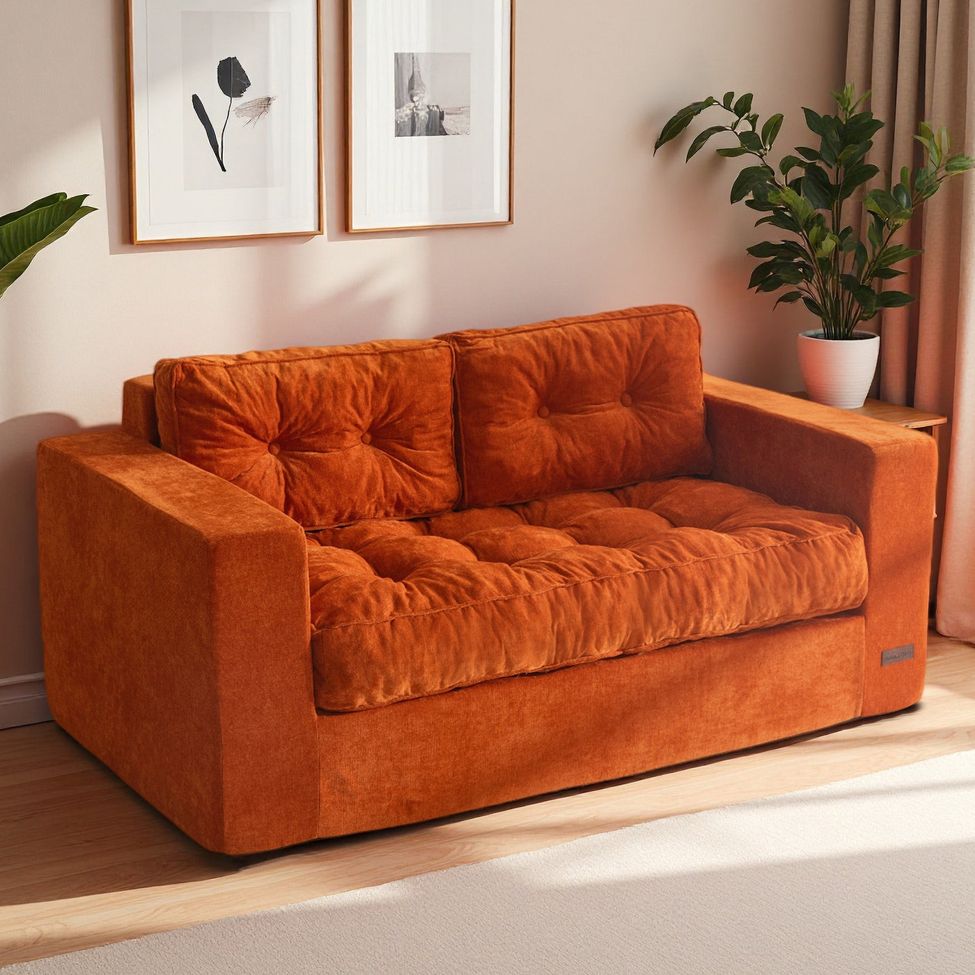 loveseat floor sofa#color_orange