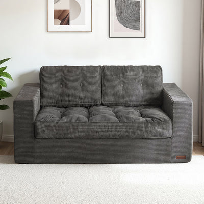 MAXYOYO Bean Bag Chair for Adults, Floor Sofa with Armrests, Loveseat Boneless Couch with Tufted Cushion & Backrest, Sofa in A Box, Large Bean Bag Couch for Bedroom Living Room,