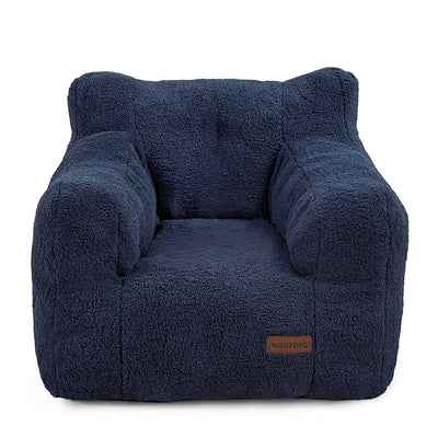MAXYOYO Kids Sherpa Bean Bag Chair, Teddy Lazy Sofa for Girls and Boys, Navy