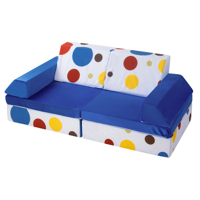 MAXYOYO 10-Piece Modular Convertible Kids Play Couch Sofa Set with Removable Velvet Covers (Multi)