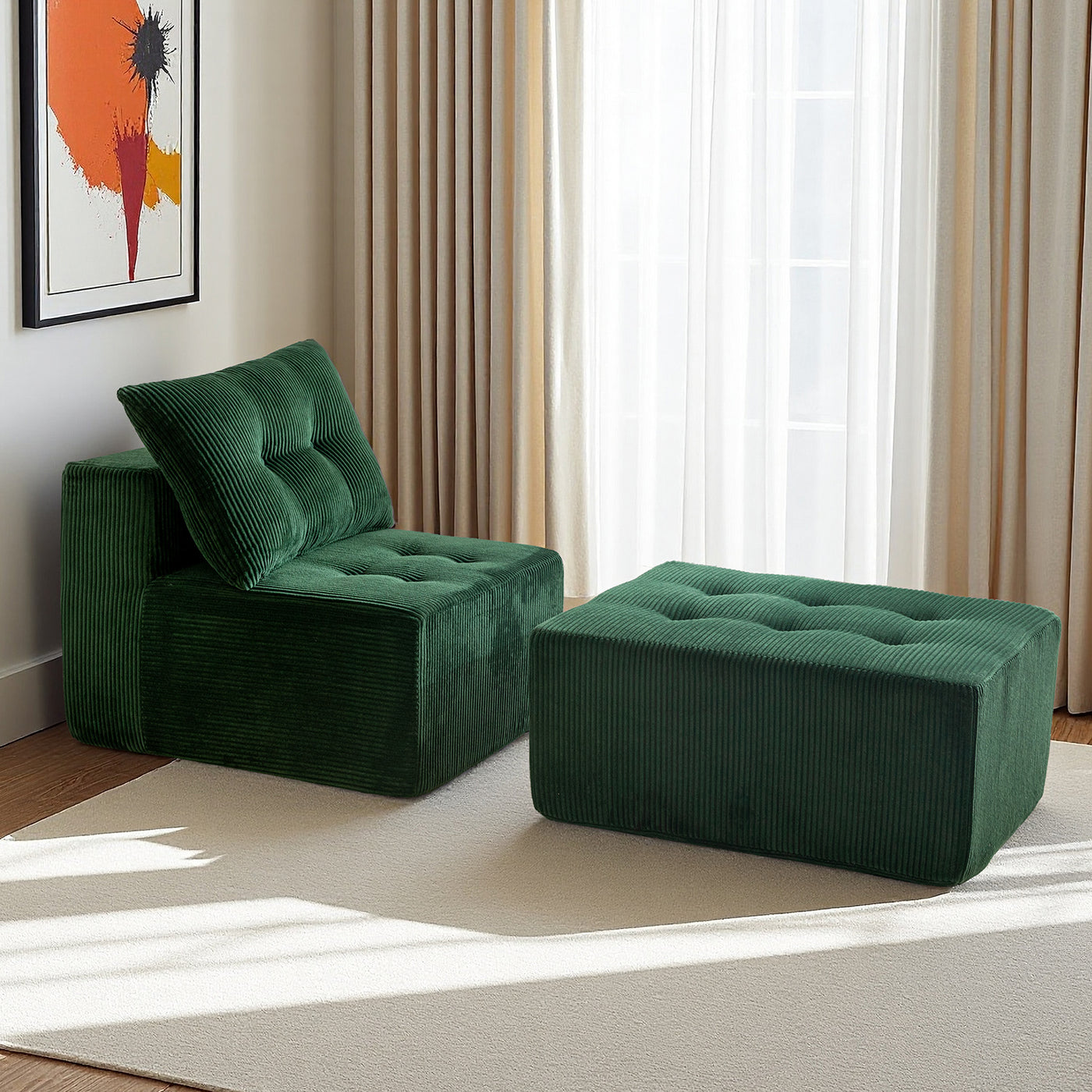 Modular Sectional Chaise Lounge #color_green